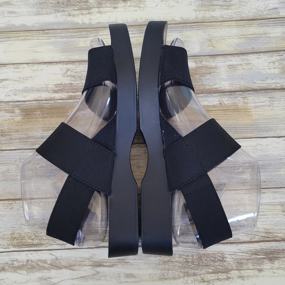 Report by Signature Broc Elastic Strappy Platform Sandals Women's Size 7.5 Black - Picture 5 of 10